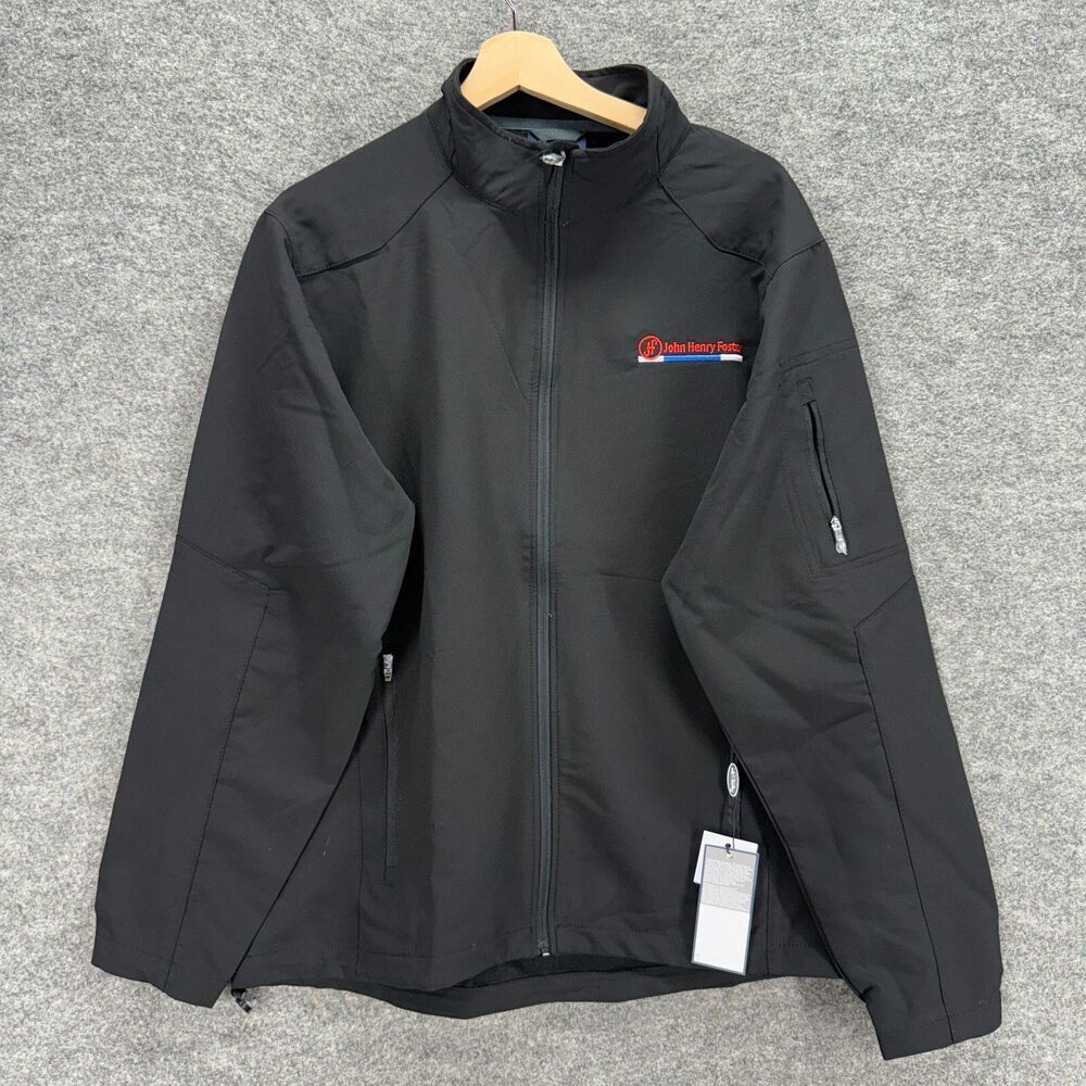 New Landway Activewear Track Jacket Men L Large Black Full Zip Pockets High Neck